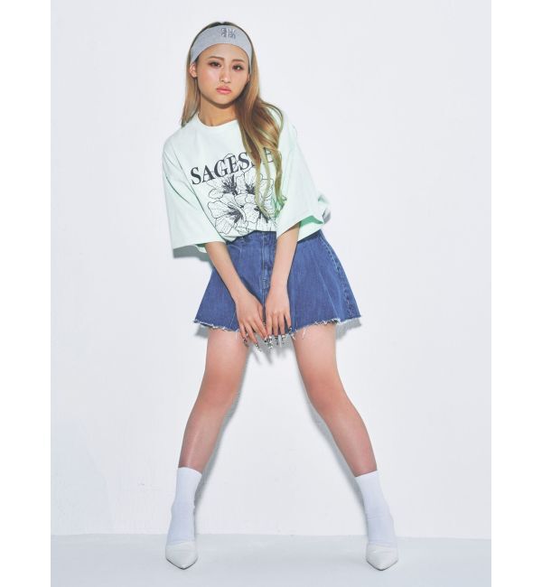 GYDA「タックプリーツ デニムスカートライクショートパンツ」|スカート|