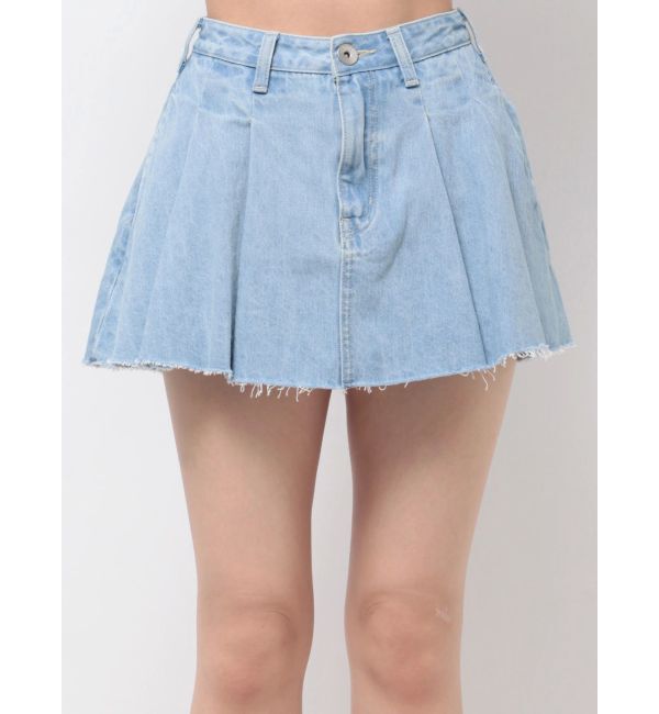 GYDA「タックプリーツ デニムスカートライクショートパンツ」|スカート|