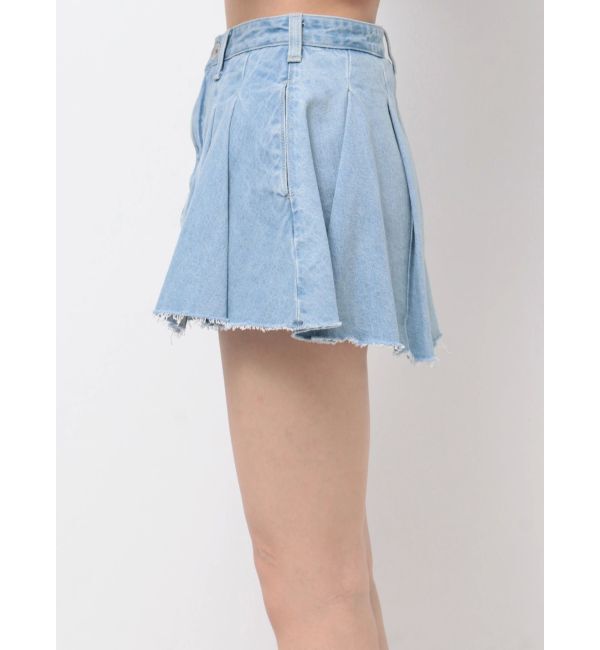 GYDA「タックプリーツ デニムスカートライクショートパンツ」|スカート|