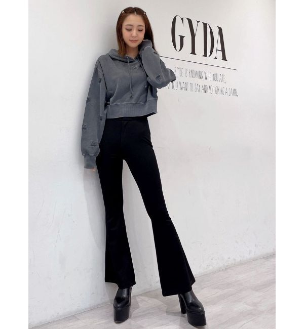 GYDA「ハイウエスト カットジャカード フレアパンツ」|その他|