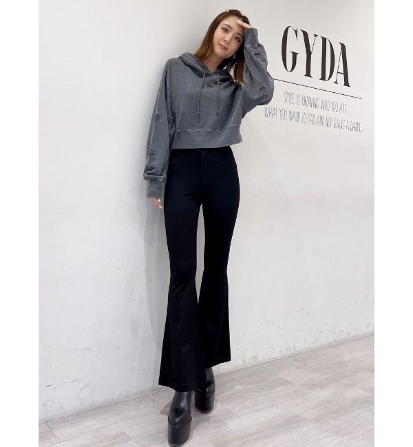 GYDA「ハイウエスト カットジャカード フレアパンツ」|その他|