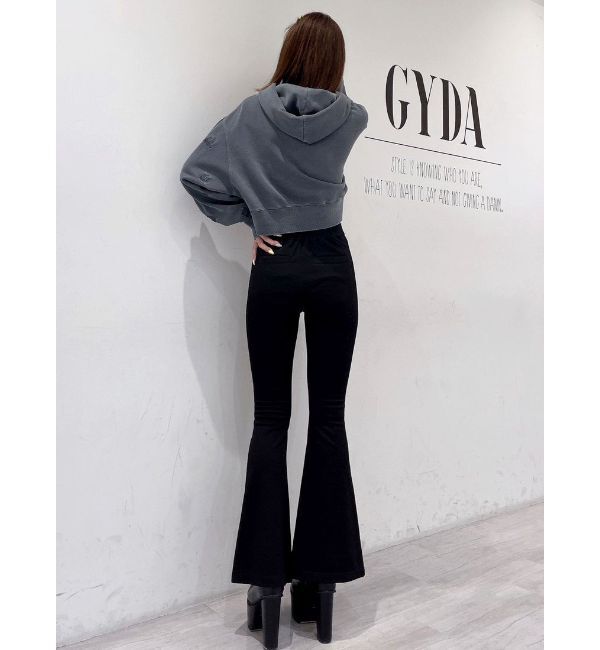 GYDA「ハイウエスト カットジャカード フレアパンツ」|その他|