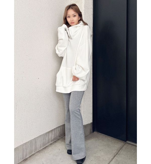 GYDA「ハイウエスト カットジャカード フレアパンツ」|その他|