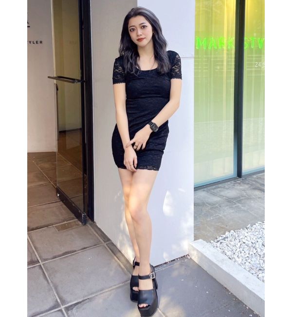 GYDA「ハーフスリーブレースワンピース」|ワンピース|