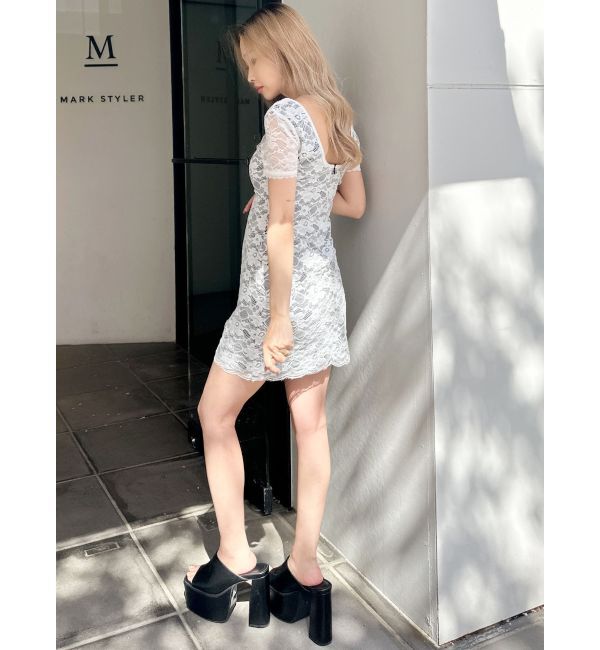 GYDA「ハーフスリーブレースワンピース」|ワンピース|