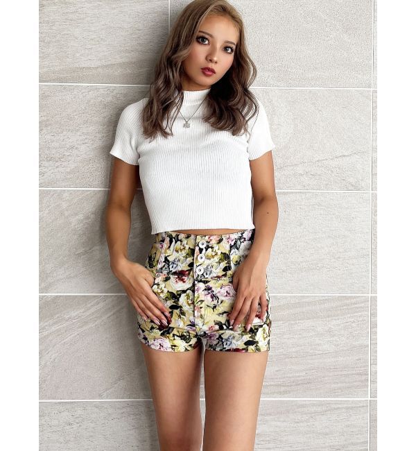 GYDA「ハイウエストボタン stretchy カラーショートパンツ」|その他|