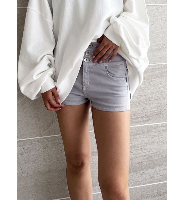 GYDA「ハイウエストボタン stretchy カラーショートパンツ」|その他|