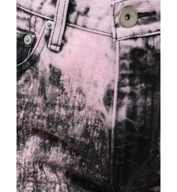 GYDA「ハイウエスト Tie Dyeワイドデニムパンツ」|デニム|