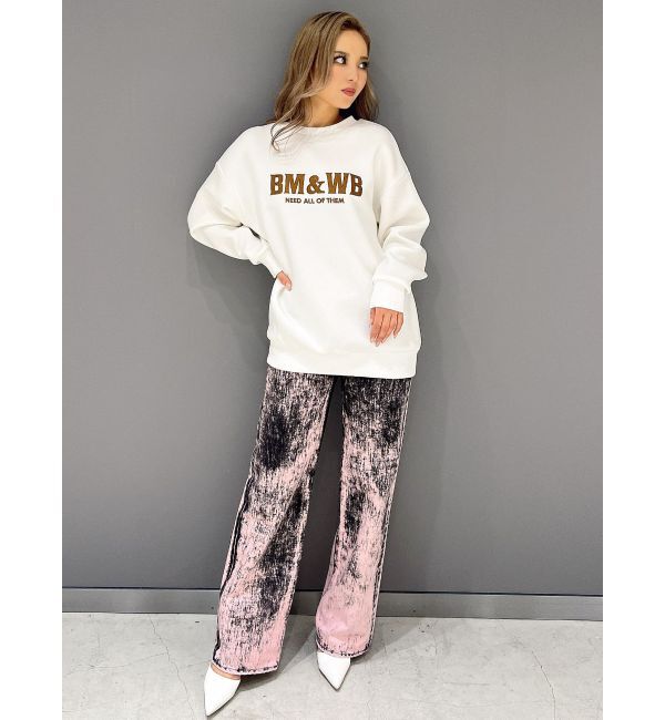 GYDA「ハイウエスト Tie Dyeワイドデニムパンツ」|デニム|