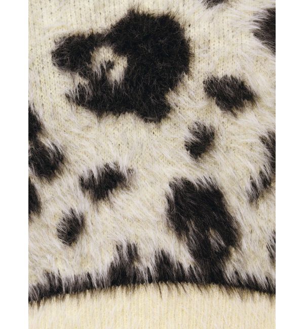 GYDA「レオパードショートシャギーニットトップス」|ニット・セーター|