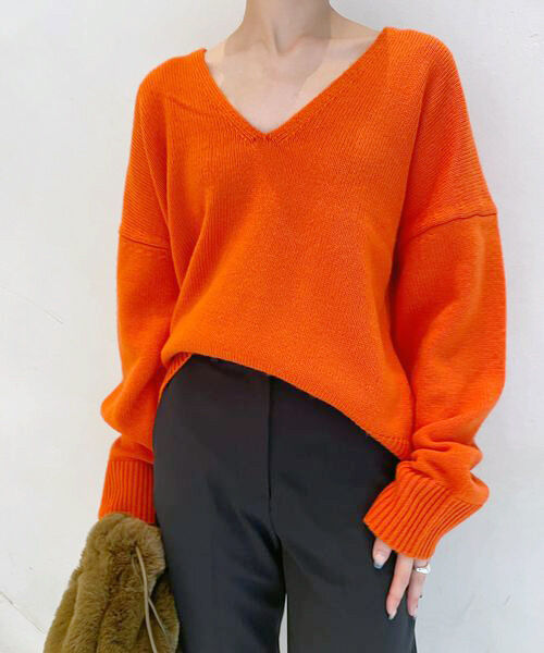 Mila Owen「Vネックハイラインウォッシャブルニット」|ニット・セーター|ORG