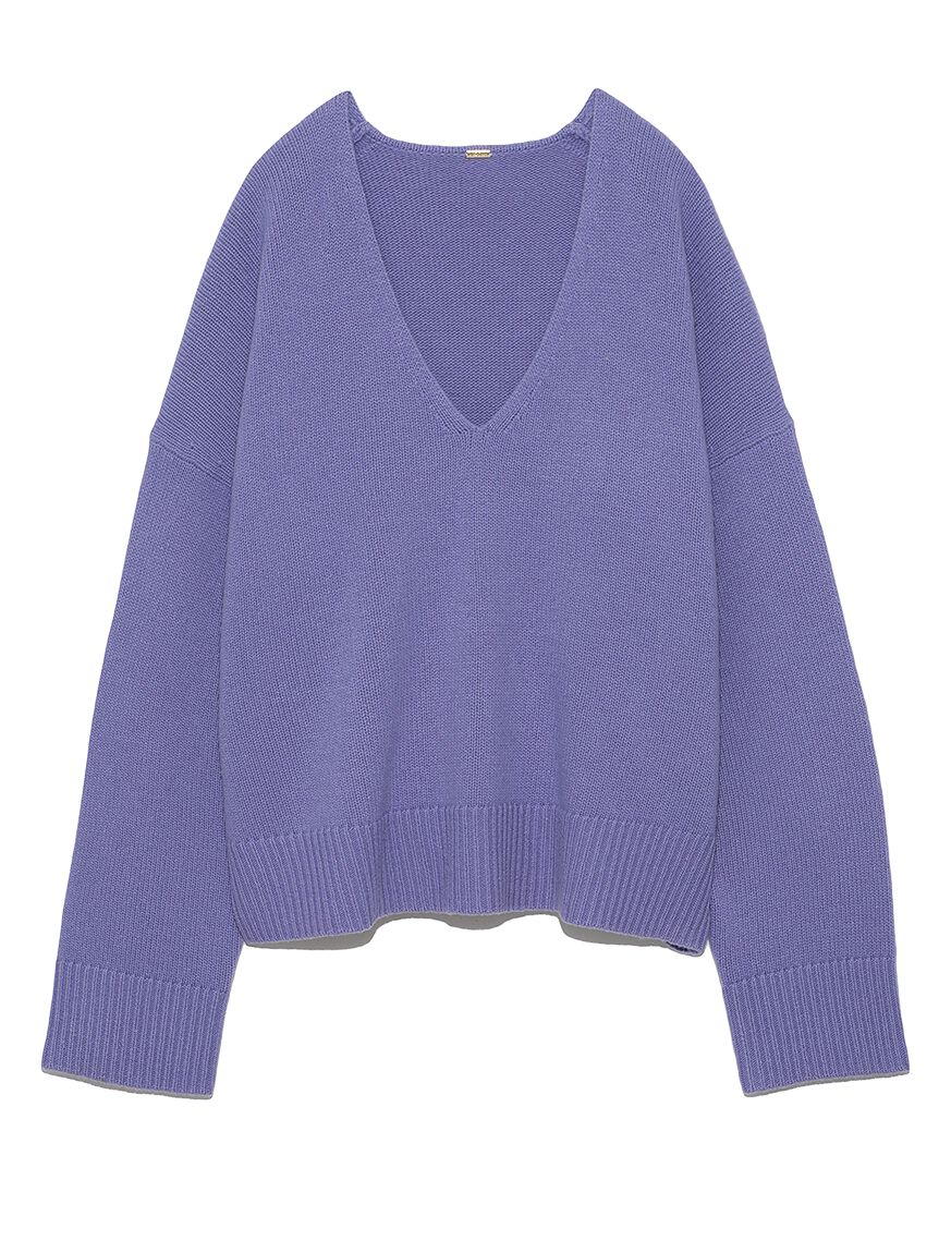 Mila Owen「Vネックハイラインウォッシャブルニット」|ニット・セーター|