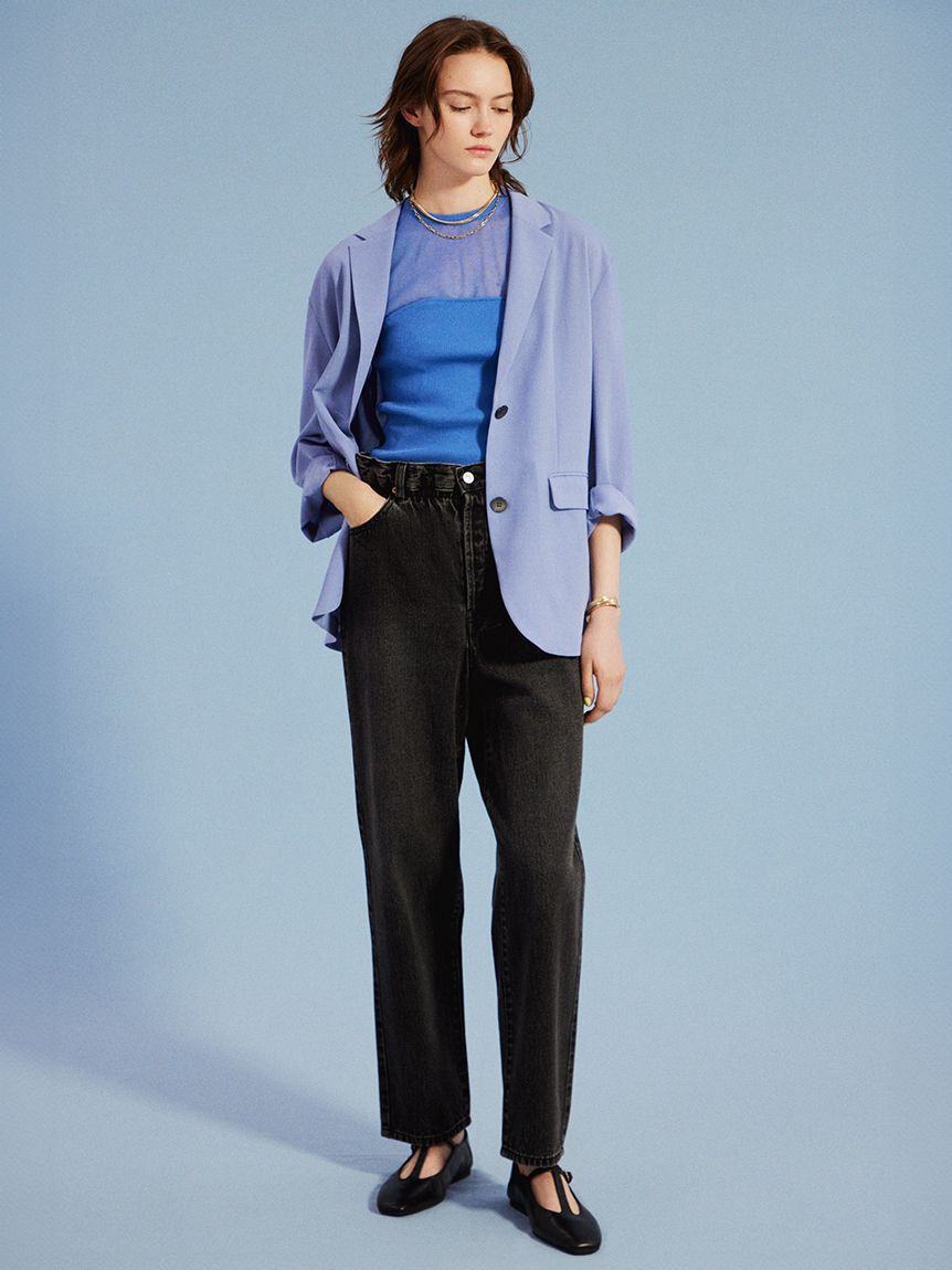 Mila Owen「【ウォッシャブル】ウエストゴムギャザーデニムパンツ」|デニム|