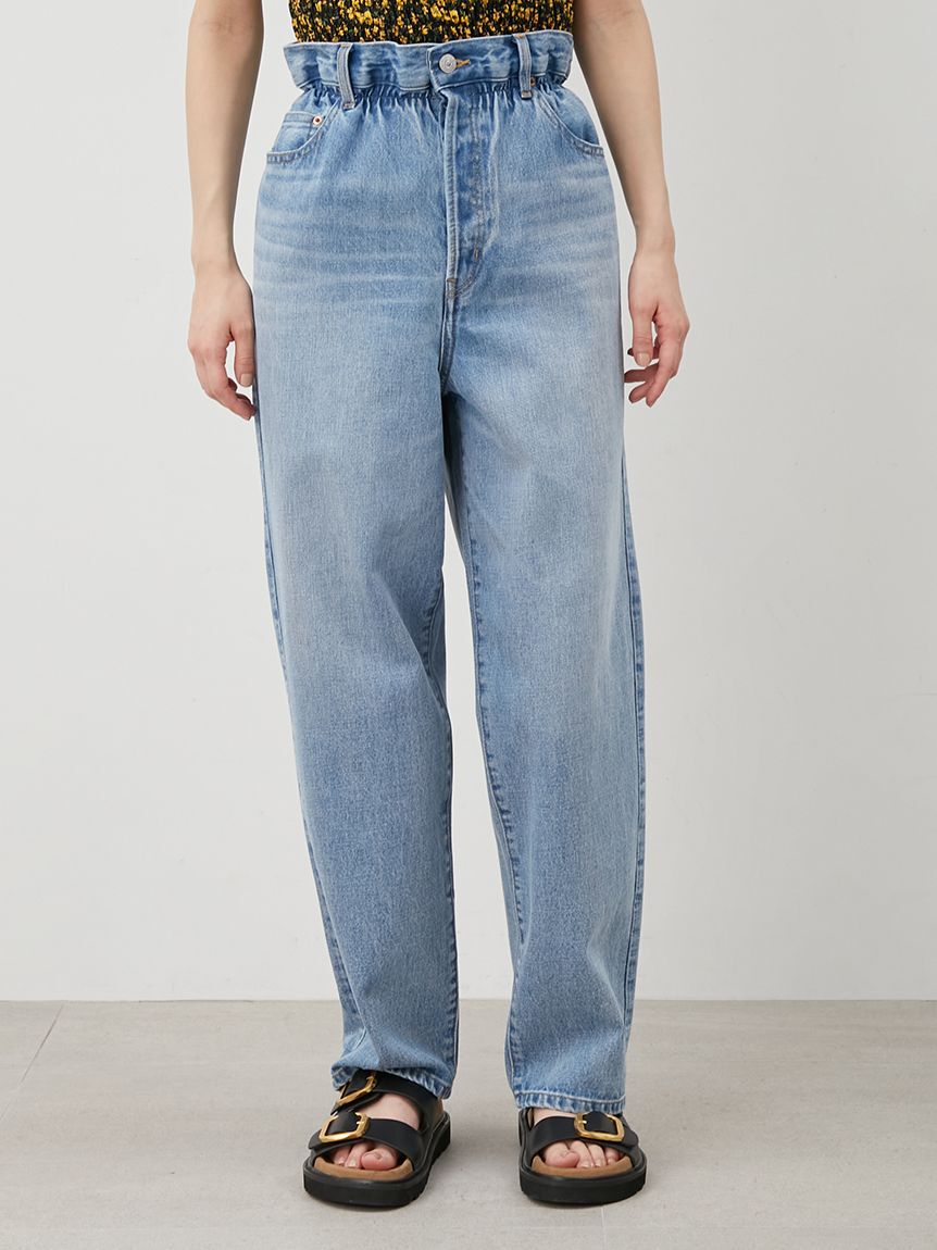 Mila Owen「【ウォッシャブル】ウエストゴムギャザーデニムパンツ」|デニム|