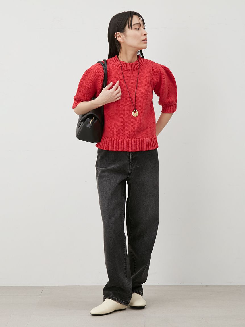 Mila Owen「【ウォッシャブル】ウエストゴムギャザーデニムパンツ」|デニム|