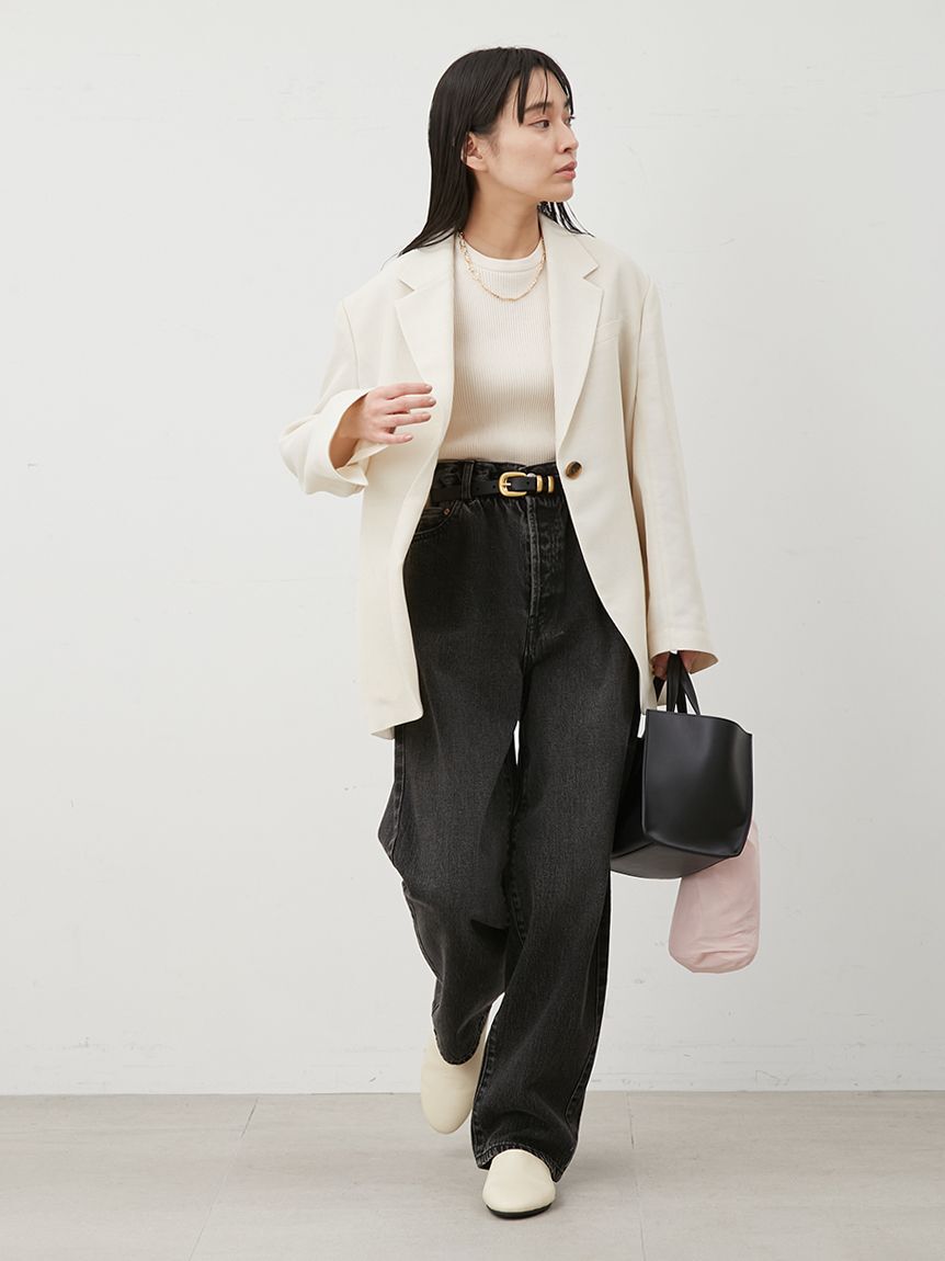 Mila Owen「【ウォッシャブル】ウエストゴムギャザーデニムパンツ」|デニム|