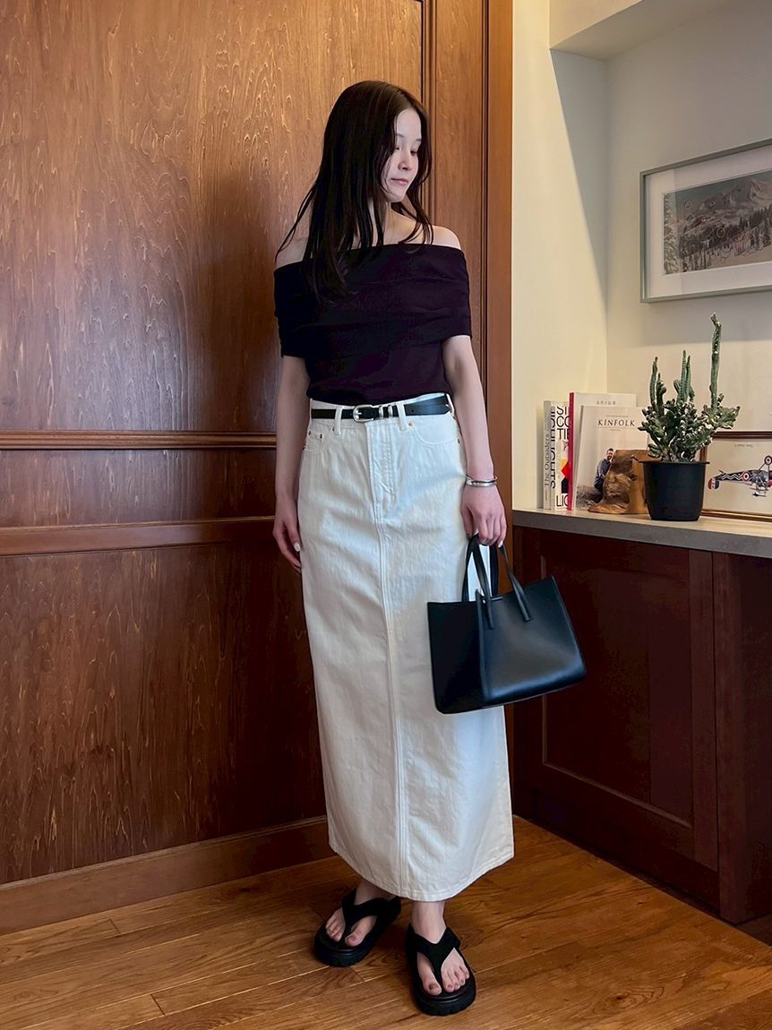 Mila Owen「後ベンツストレートマキシデニムスカート」|スカート|