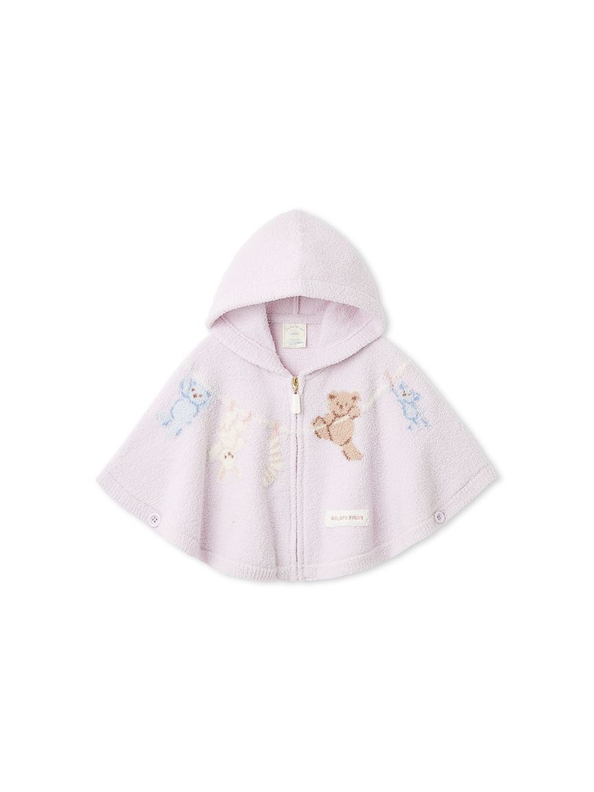 GELATO PIQUE KIDS & BABY「【BABY】エアリーモコウォッシングアニマルジャガードポンチョ」|その他ベビーウェア|