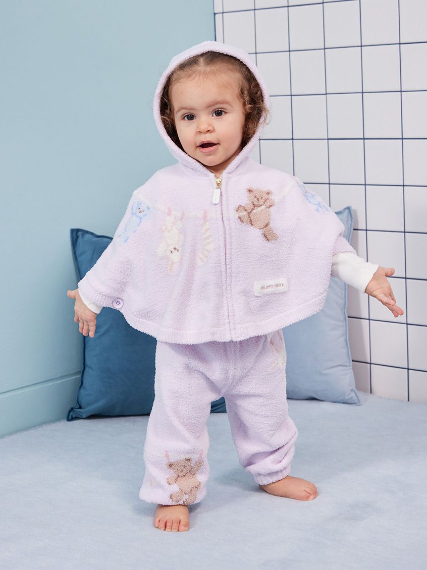 GELATO PIQUE KIDS & BABY「【BABY】エアリーモコウォッシングアニマルジャガードポンチョ」|その他ベビーウェア|