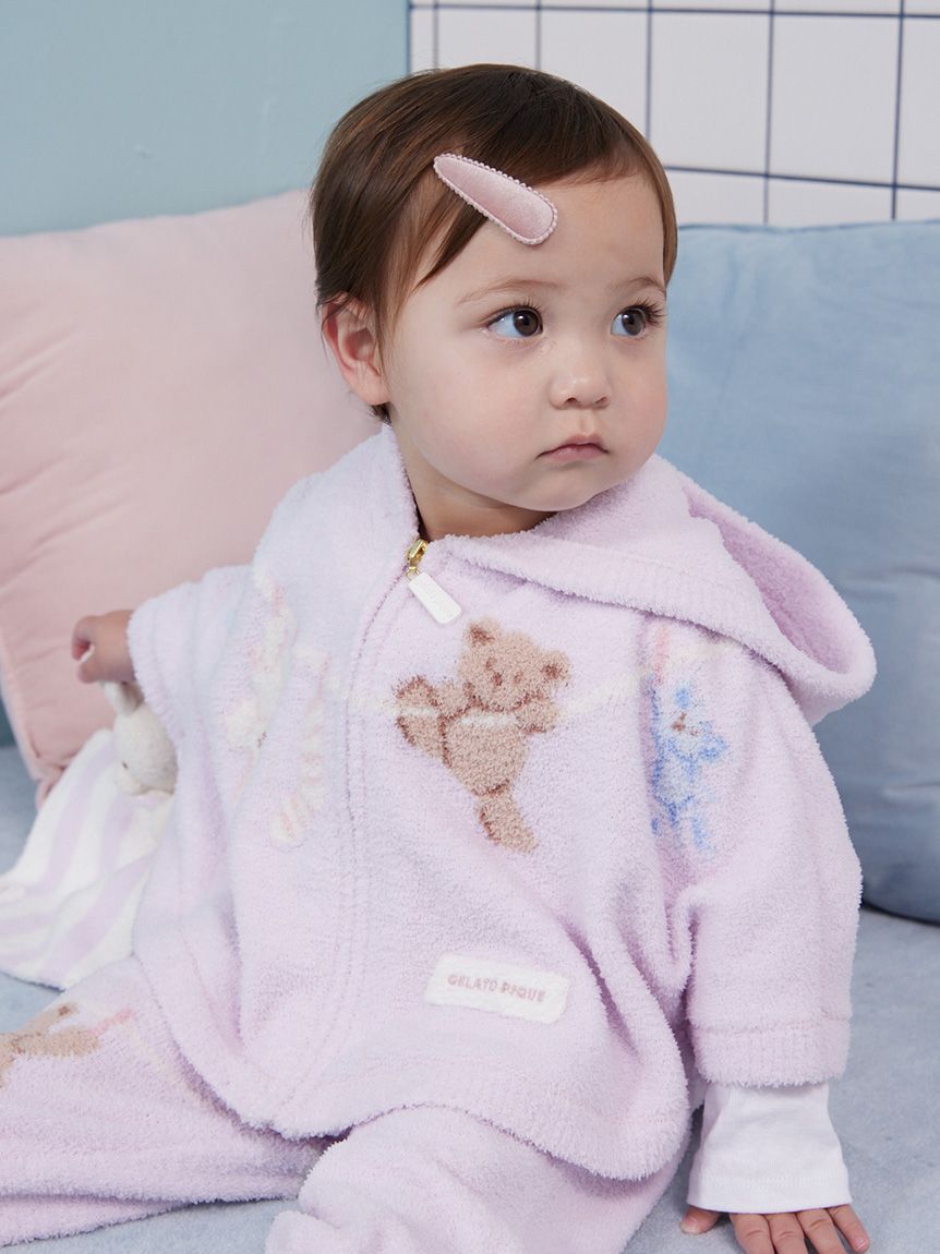 GELATO PIQUE KIDS & BABY「【BABY】エアリーモコウォッシングアニマルジャガードポンチョ」|その他ベビーウェア|