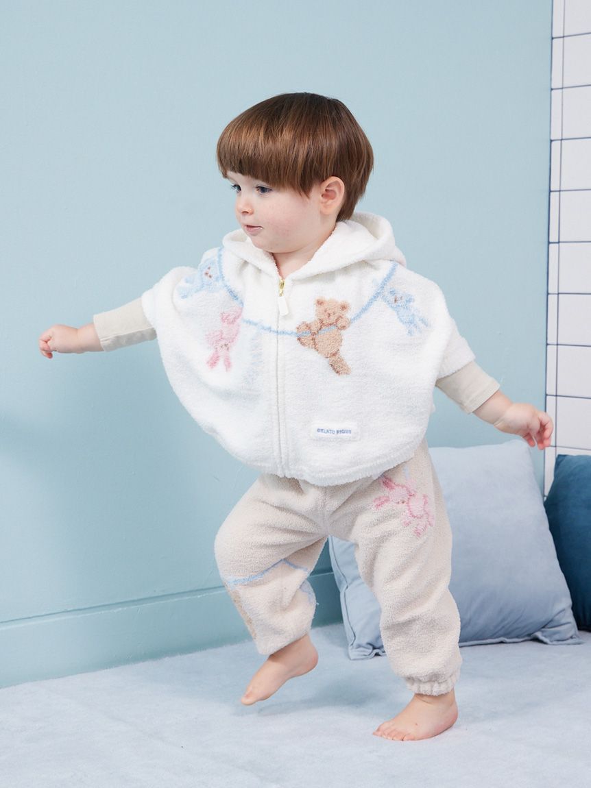 GELATO PIQUE KIDS & BABY「【BABY】エアリーモコウォッシングアニマルジャガードポンチョ」|その他ベビーウェア|