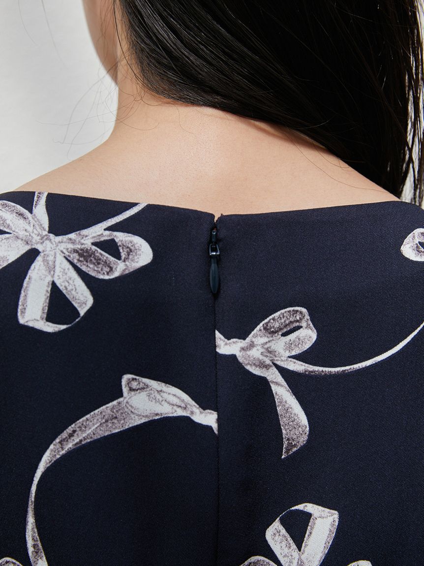 SNIDEL「【00サイズあり】Sustainableリボンプリントワンピース」|ワンピース|