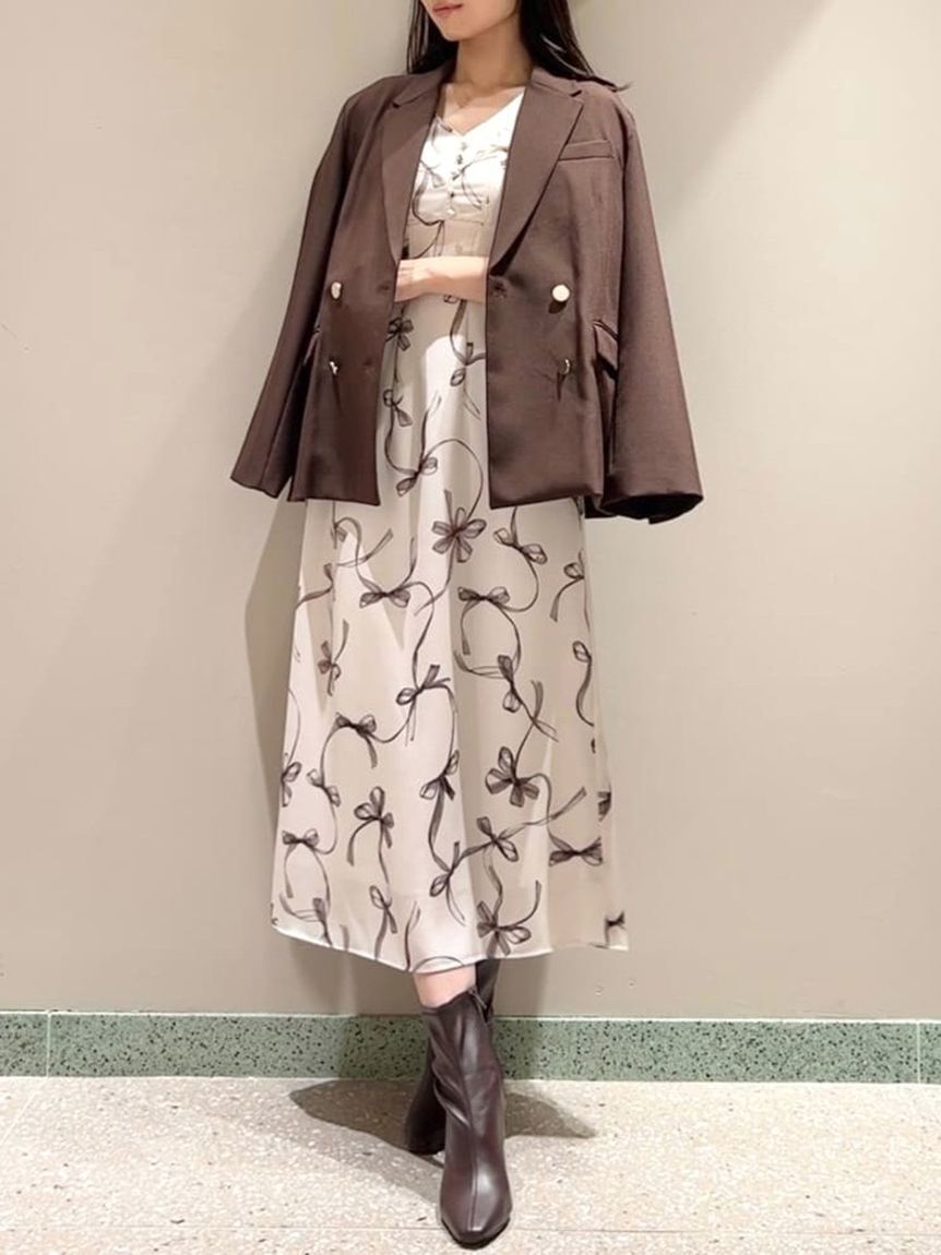 SNIDEL「【00サイズあり】Sustainableリボンプリントワンピース」|ワンピース|PBEG