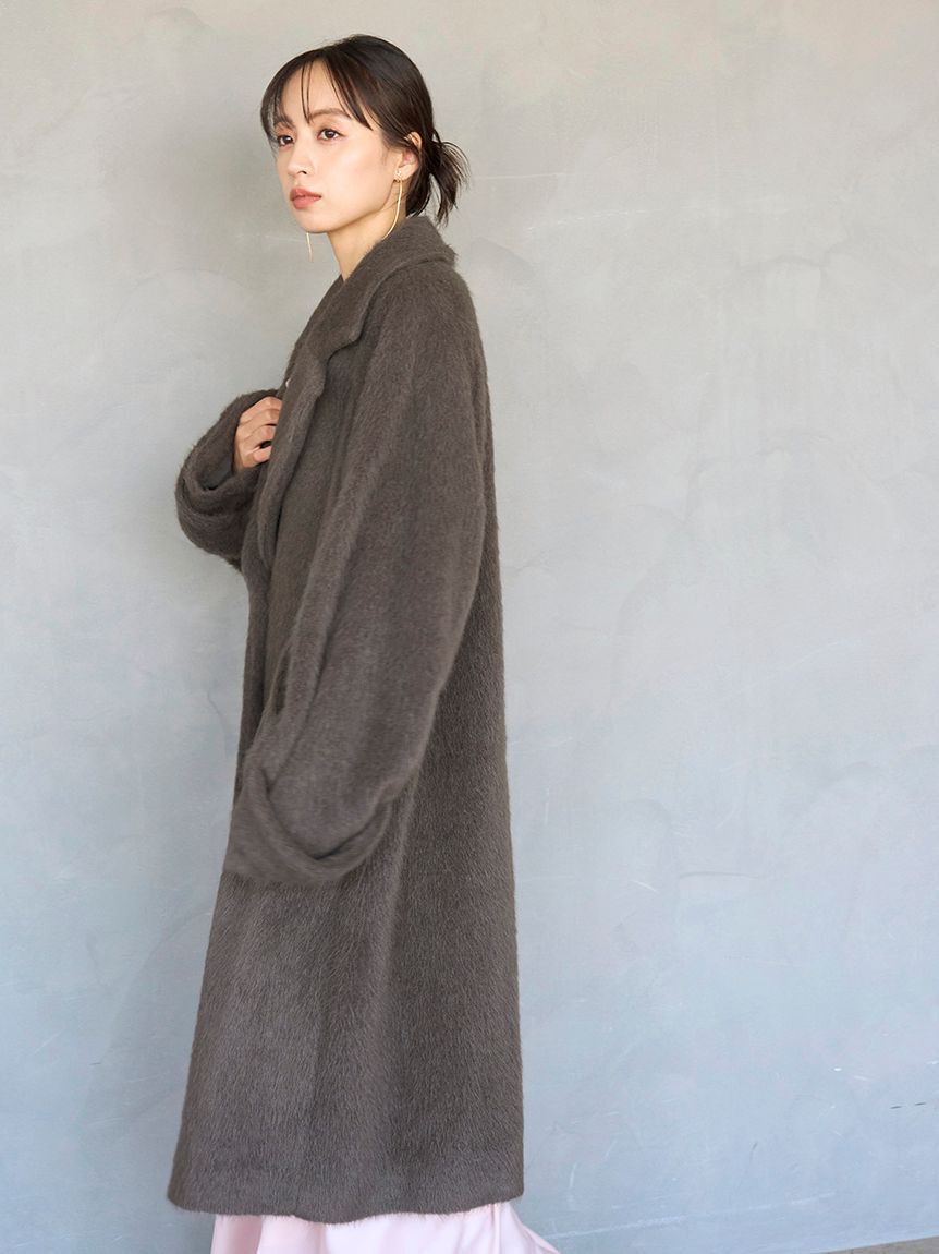 ブローチ付きシャギーロングコート（SNIDEL）｜ルミネのファッション