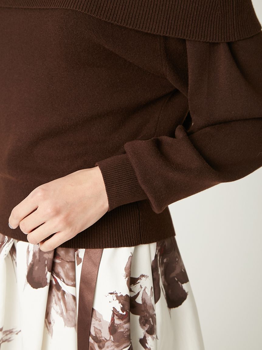 FRAY I.D「ワイドカラーオフショルダープルオーバー」|ニット・セーター|