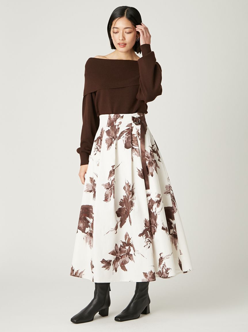 FRAY I.D「ワイドカラーオフショルダープルオーバー」|ニット・セーター|