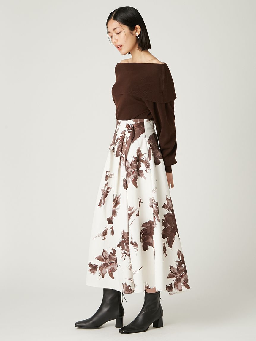 FRAY I.D「ワイドカラーオフショルダープルオーバー」|ニット・セーター|