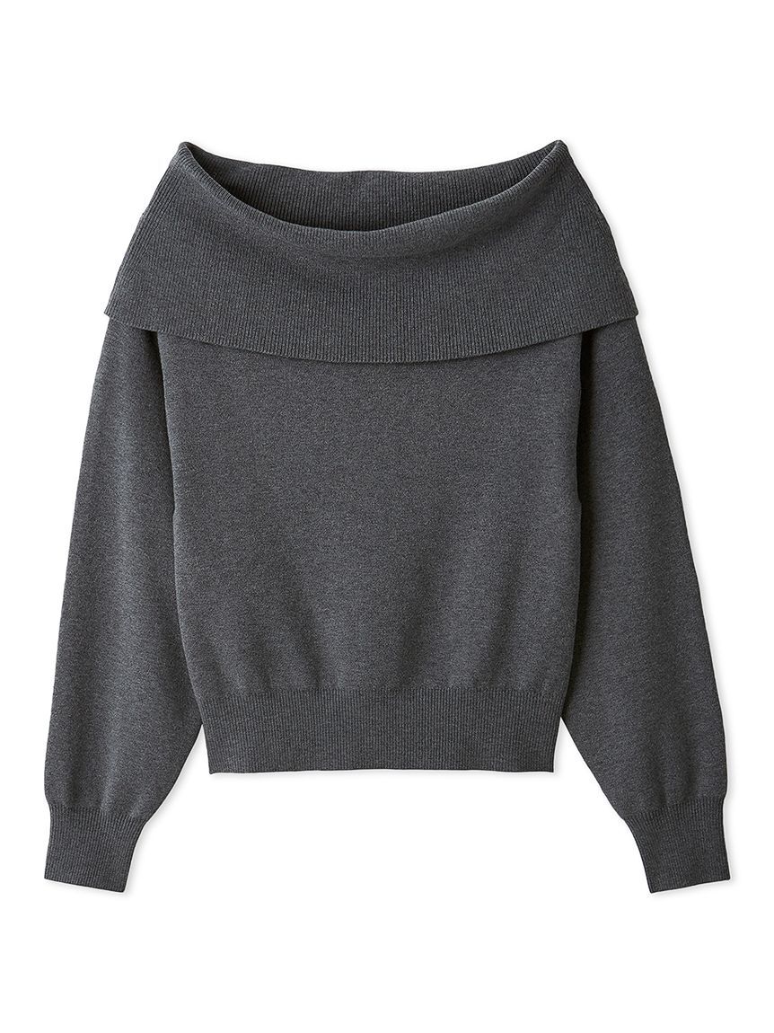 FRAY I.D「ワイドカラーオフショルダープルオーバー」|ニット・セーター|