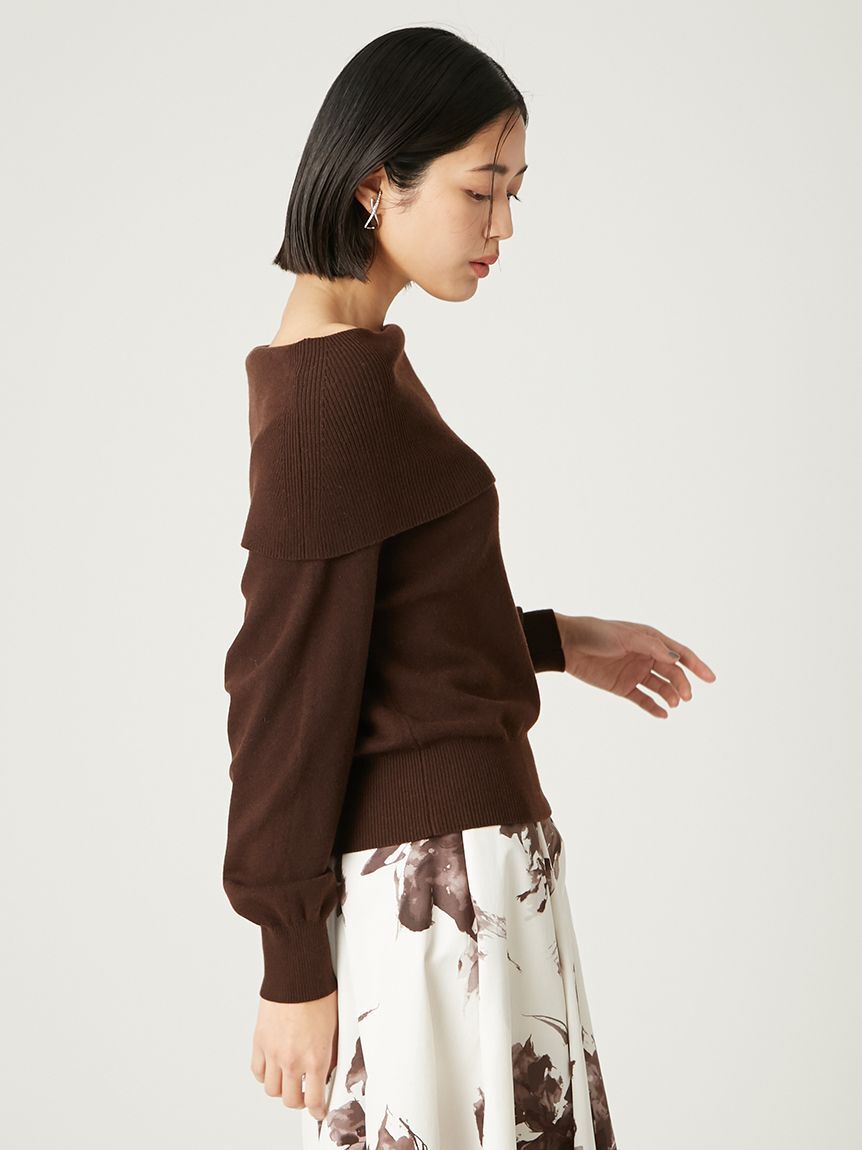 FRAY I.D「ワイドカラーオフショルダープルオーバー」|ニット・セーター|