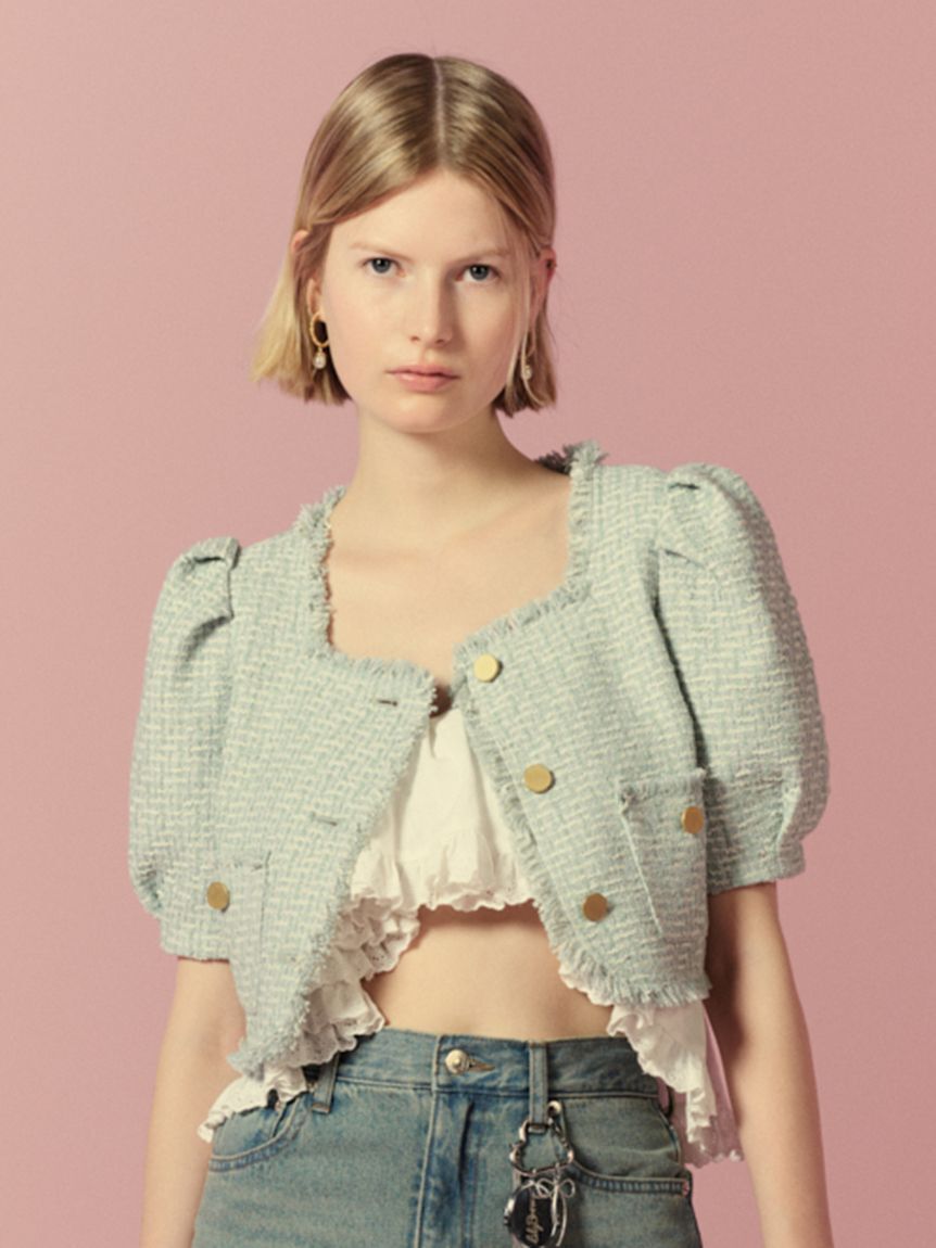 LILY BROWN「ハーフスリーブツイードジャケット」|テーラードジャケット|MNT