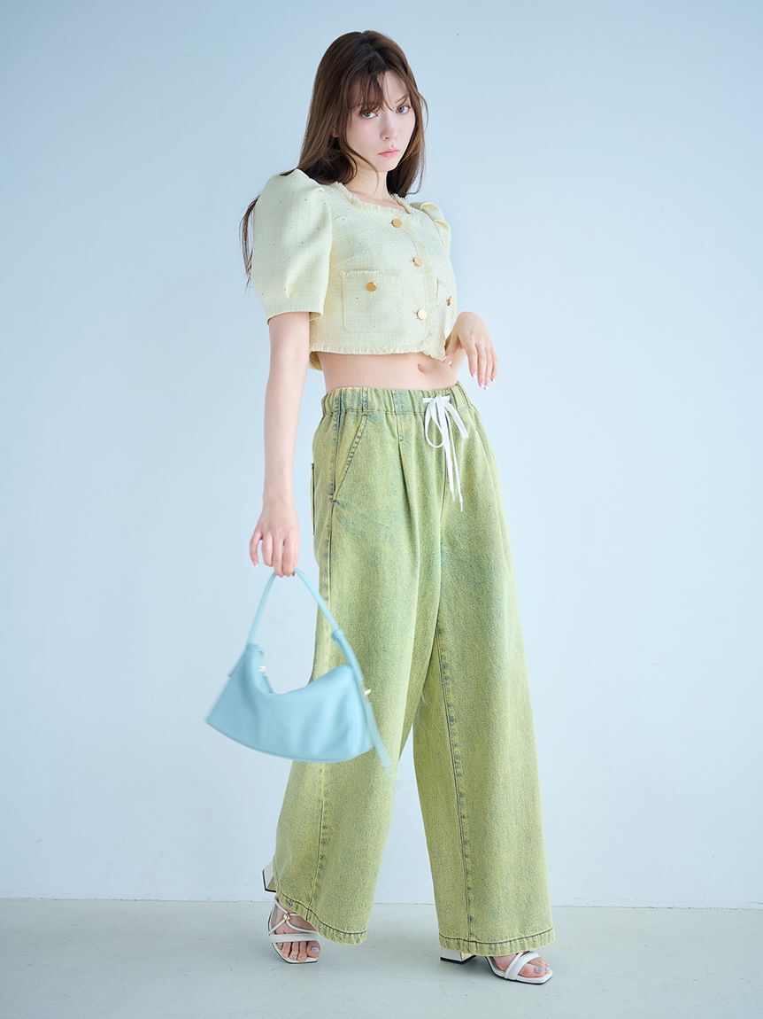 LILY BROWN「ハーフスリーブツイードジャケット」|テーラードジャケット|