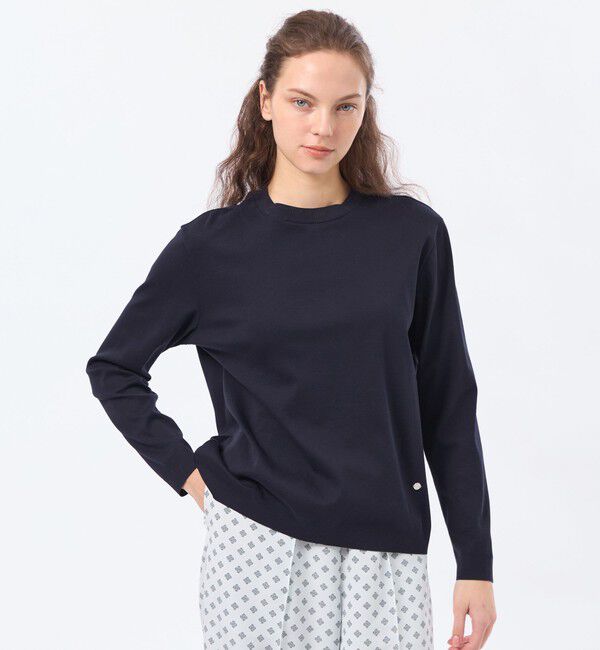 MACKINTOSH PHILOSOPHY「シルキーコットンニットプルオーバー」|ニット・セーター|ネイビー