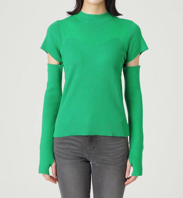  「【石井亜美AmiIshiiコラボ】アームウォーマーニットプルオーバー」|ニット・セーター|