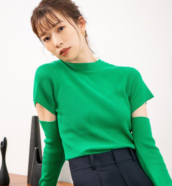  「【石井亜美AmiIshiiコラボ】アームウォーマーニットプルオーバー」|ニット・セーター|