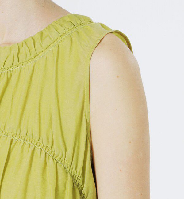  「コットンシルクギャザーワンピース」|ワンピース|