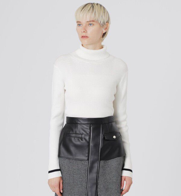  「コットンカシミヤタートルネック」|ニット・セーター|ホワイト