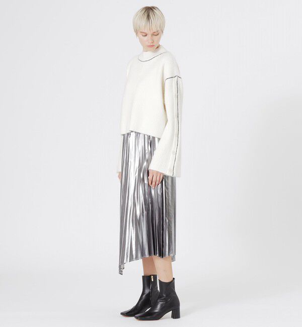  「キャメル混パイピングプルオーバー」|ニット・セーター|