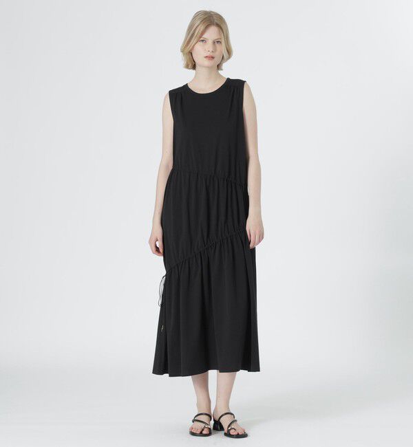  「ギャザーノースリーブワンピース」|ワンピース|