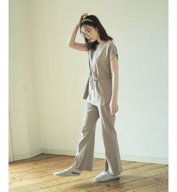 IKKA LOUNGE「テレコノースリーブプルオーバー」|Tシャツ・カットソー|