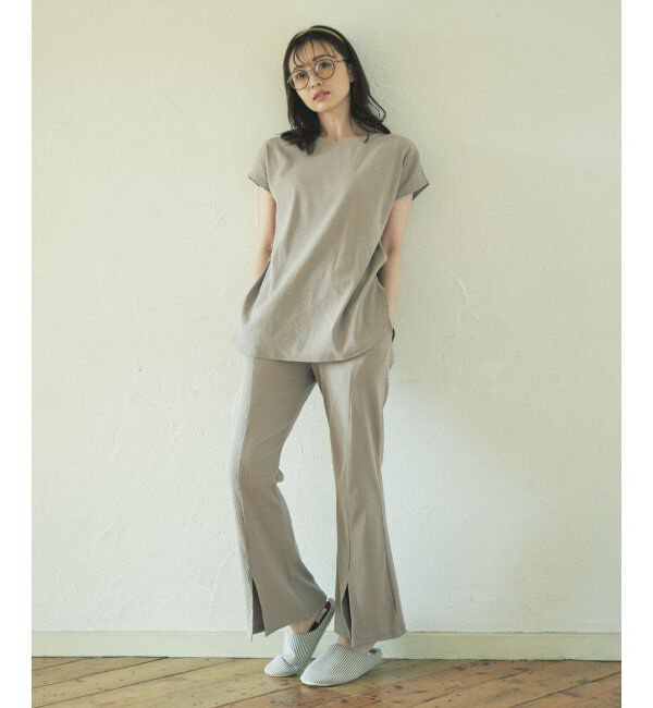 IKKA LOUNGE「テレコノースリーブプルオーバー」|Tシャツ・カットソー|