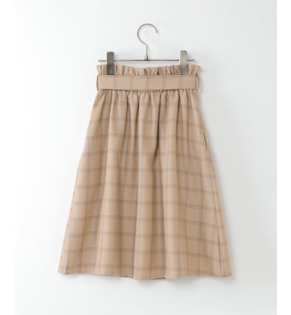 ikka kids「【キッズ】チェックベルト付きフレアスカート（100~160cm）」|スカート|