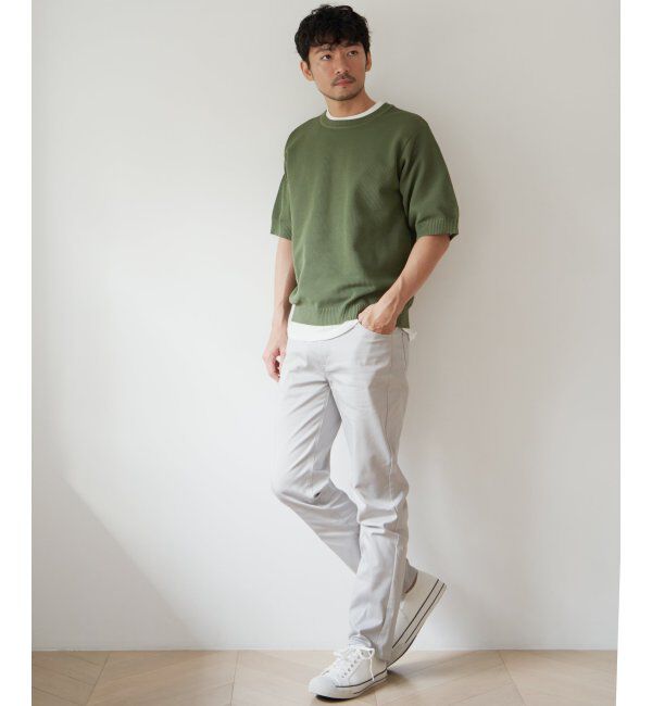 ikka「【2点セット】ワッフルニット半袖インナーセット」|ニット・セーター|