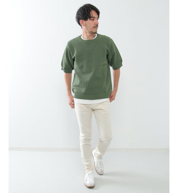 ikka「【2点セット】ワッフルニット半袖インナーセット」|ニット・セーター|