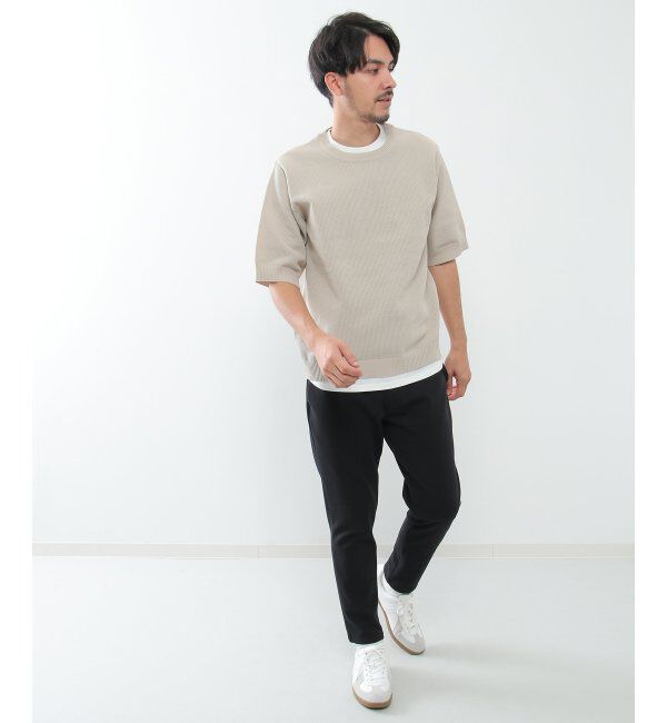 ikka「【2点セット】ワッフルニット半袖インナーセット」|ニット・セーター|