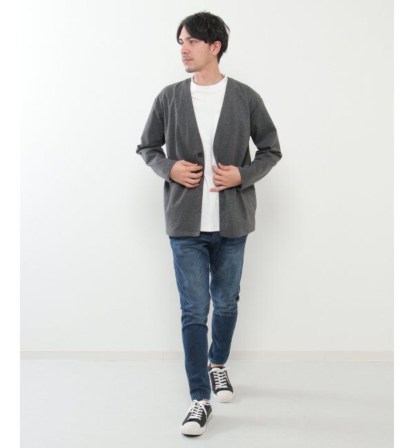 IKKA LOUNGE「【イージーケア／シワ軽減】イージーケアストレッチカーデジャケット【接触冷感／UVカット】ＪＫＴ」|Tシャツ・カットソー|