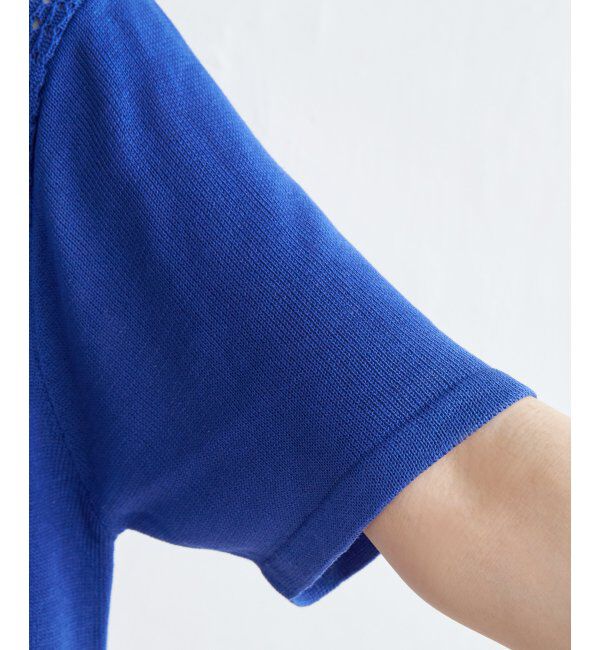 ikka「透かし編み切り替えニットプルオーバー」|プルオーバー|